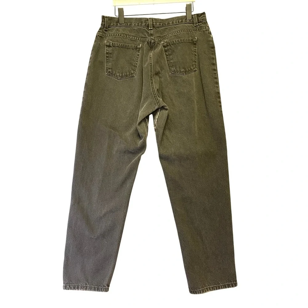 Vintage Faded Glory Relaxed Tapered Jeans 30x27 Faded Black Denim 90s‎ Grunge
